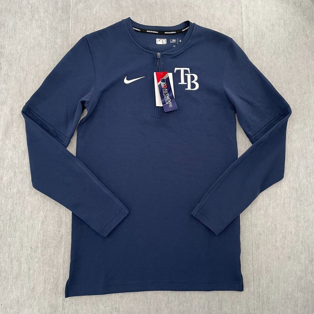 Tampa Bay Rays Sweater Adult Extra Small Blue 1/4 Zip Pullover Nike Baseball Men